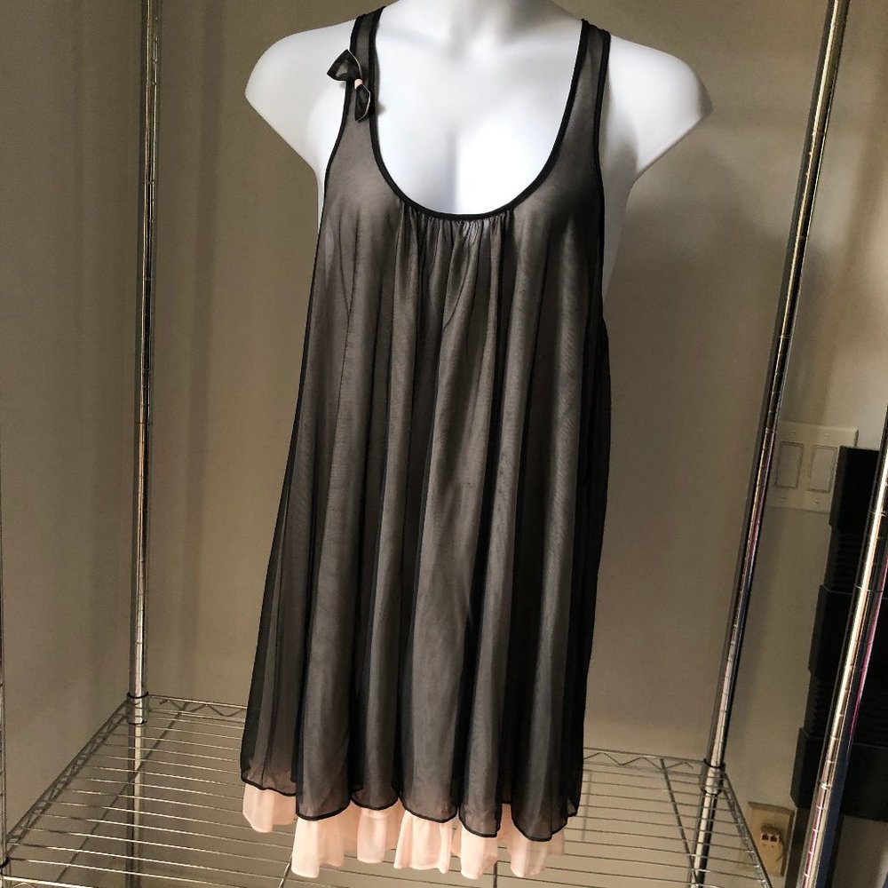 BETSEY JOHNSON 2X gray pink chemise nightie